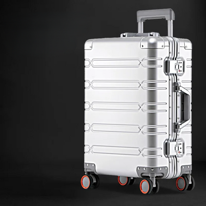 Aluminiumkoffer | Verscheidene Größen | TSA-Schloss | Universalrollen-S (44 L)-Silber-Luzern Mode