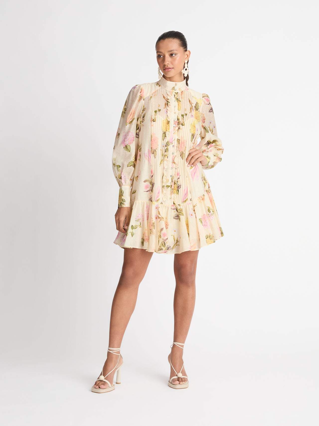 Mini-Hemdkleid mit Spitzenbesatz – Sylvie
