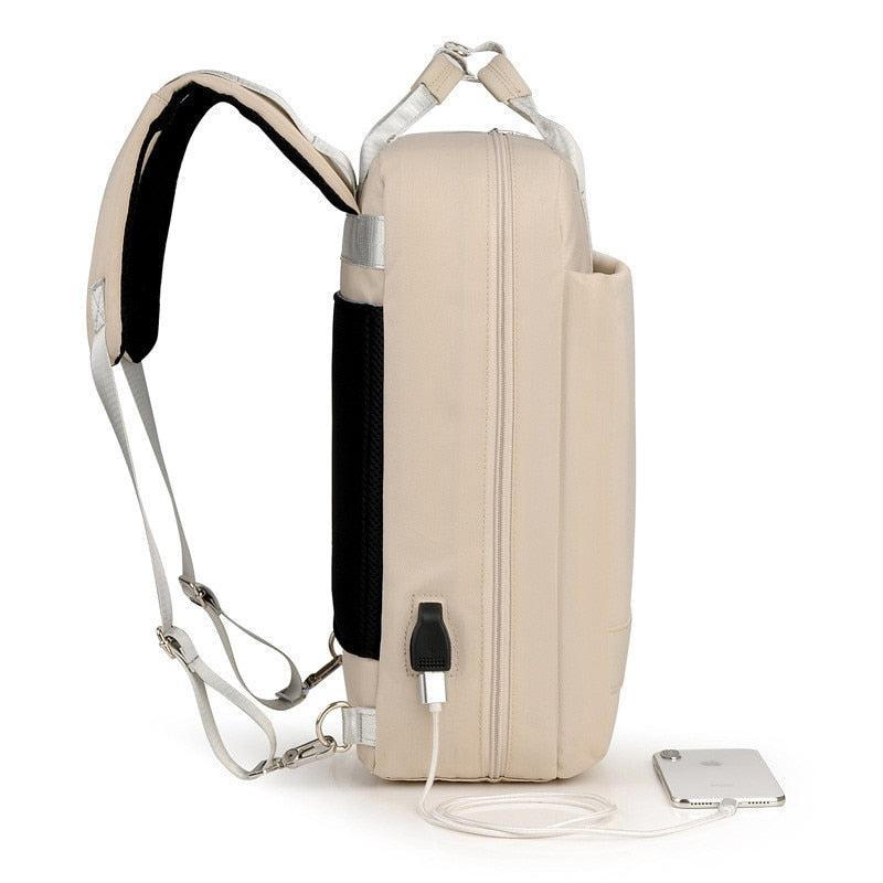 Sichere Anti-Diebstahl-Rucksack mit versteckten Reißverschlüssen und USB-Aufladung