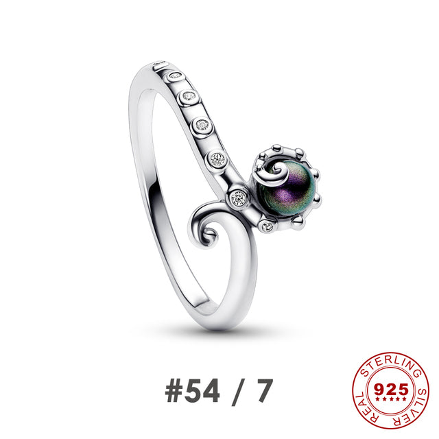 Silberring mit Perle und Zirkonia, elegantes Schmuckdesign, Damenring, Pandora-Stil.