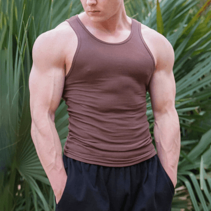 Ärmelloses T-Shirt Herren | Atmungsaktiv | Sommer | Sport | Freizeit | Schnell trocken-Weinrot-M-Luzern Mode