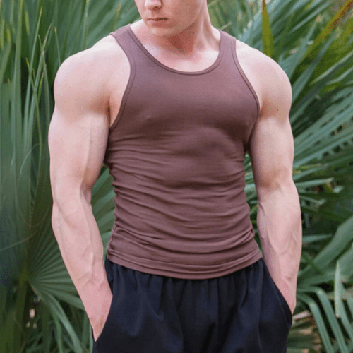 Ärmelloses T-Shirt Herren | Atmungsaktiv | Sommer | Sport | Freizeit | Schnell trocken-Weinrot-M-Luzern Mode
