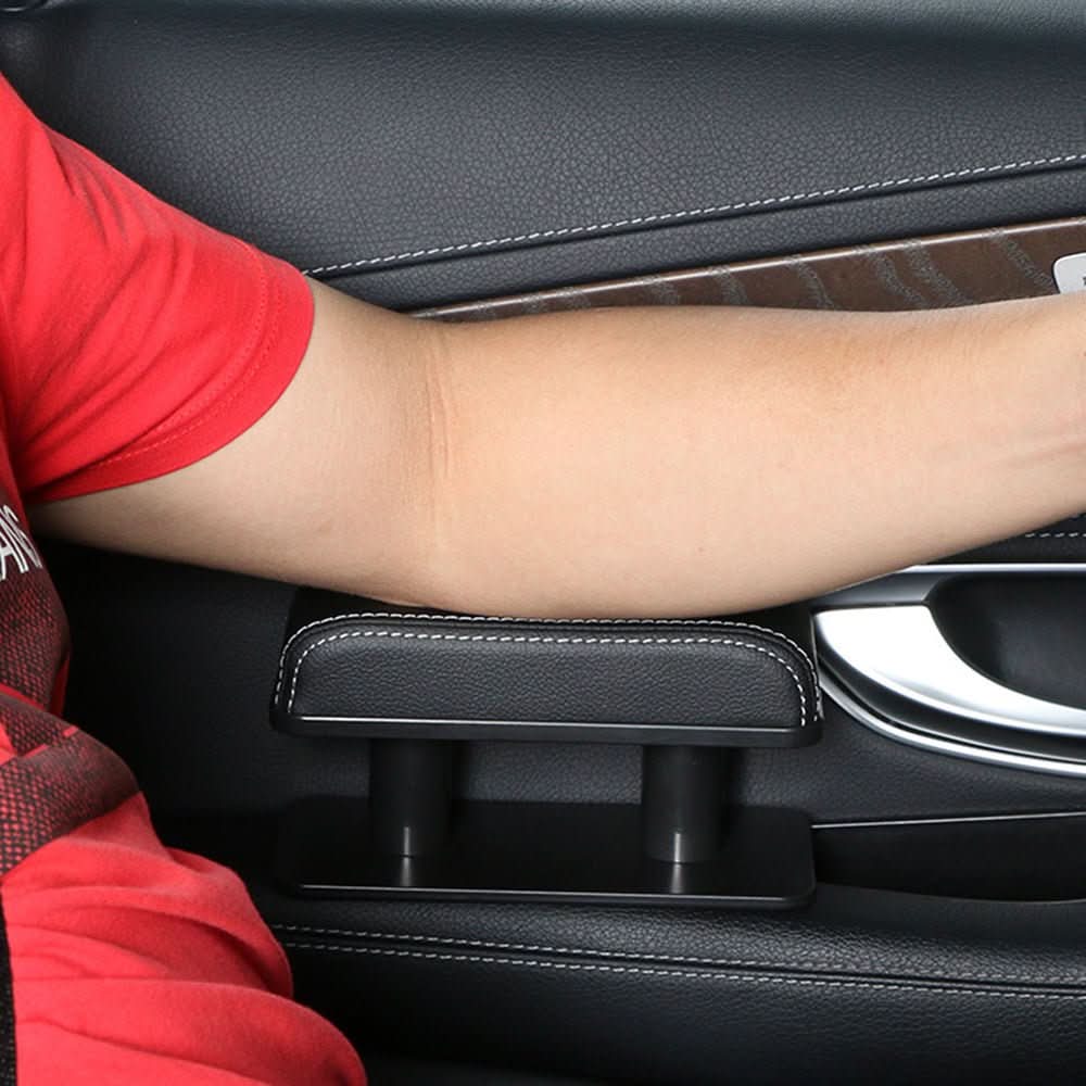 Armlehne Auto, schwarz, Anti-Rutsch, Komfort, Leder, ergonomisch, für Fahrzeuginnenraum.