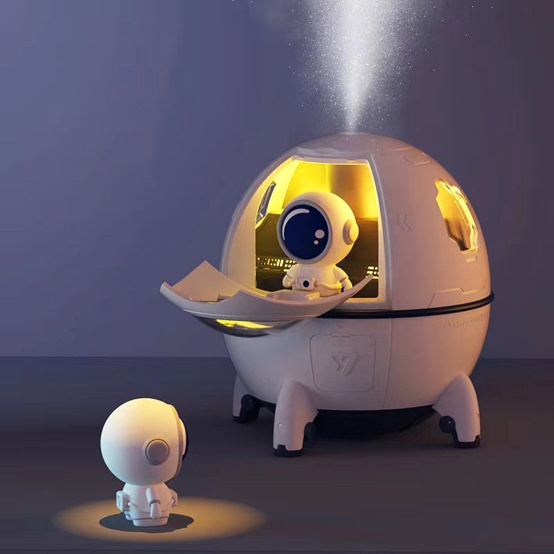 Astronaut Luftbefeuchter, LED-Nachtlicht, weiß, futuristisches Design, Kinderzimmer-Dekor.