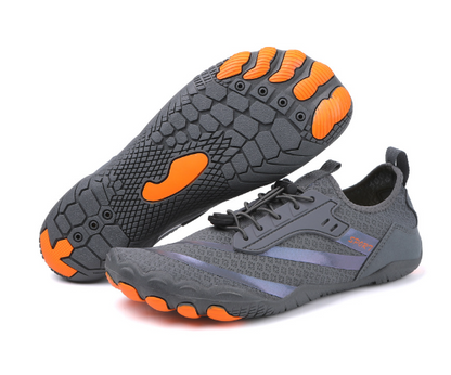 Barfußschuhe rutschfest | ultraleicht | atmungsaktiv | Damen Herren | Freizeit | Sport-Grau-35-Luzern Mode