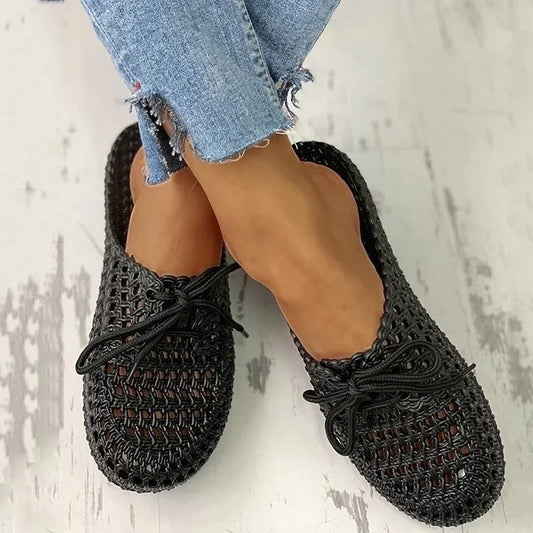 Damen Loafer offen | Atmungsaktiv & leicht | Flexibles Material | Rutschfeste Sohle-Luzern Mode
