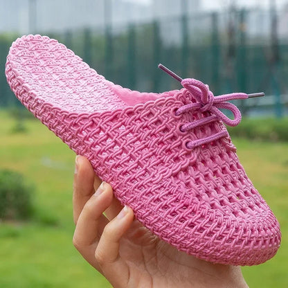 Damen Loafer offen | Atmungsaktiv & leicht | Flexibles Material | Rutschfeste Sohle-Luzern Mode