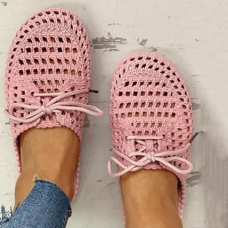 Damen Loafer offen | Atmungsaktiv & leicht | Flexibles Material | Rutschfeste Sohle-Luzern Mode