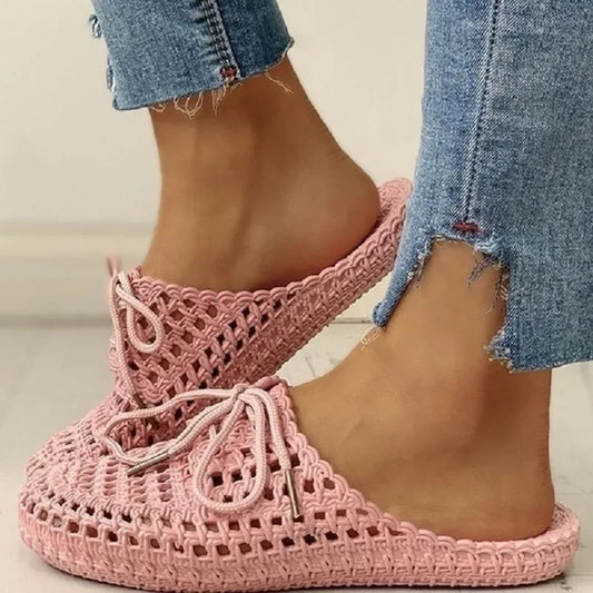 Damen Loafer offen | Atmungsaktiv & leicht | Flexibles Material | Rutschfeste Sohle-Rosa-35-Luzern Mode