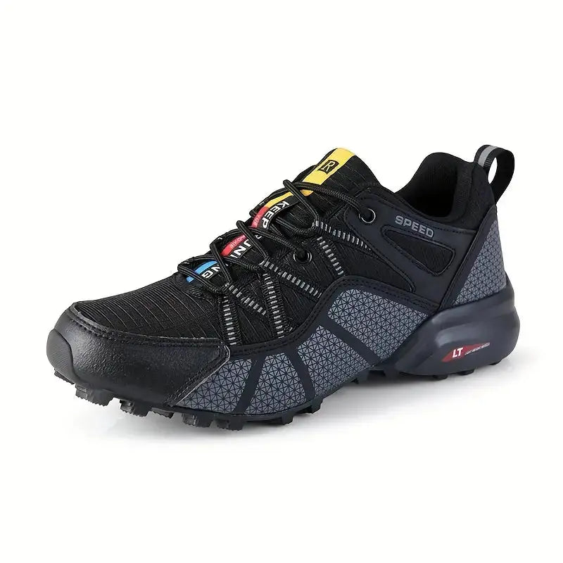 Wanderschuhe Herren atmungsaktiv | Komfort & Halt | Outdoor-Sohle mit Grip-Schwarz-39-Luzern Mode