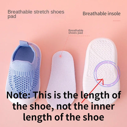 Atmungsaktive blaue Kinderschuhe aus Mesh, rutschfest, weich, für Jungen und Mädchen.