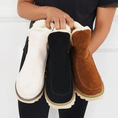 Women's Winter Slip-On Ankle Boots with Warm Lining, Non-Slip Sole 7