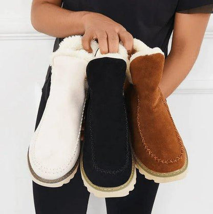 Women's Winter Slip-On Ankle Boots with Warm Lining, Non-Slip Sole 7