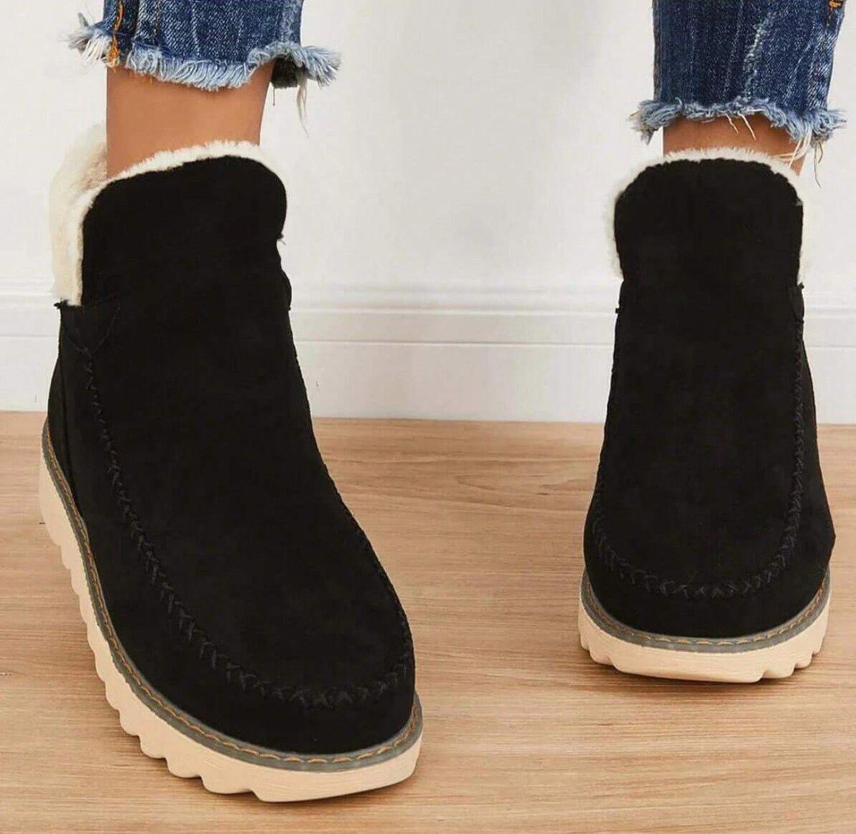 Women's Winter Slip-On Ankle Boots with Warm Lining, Non-Slip Sole 4
