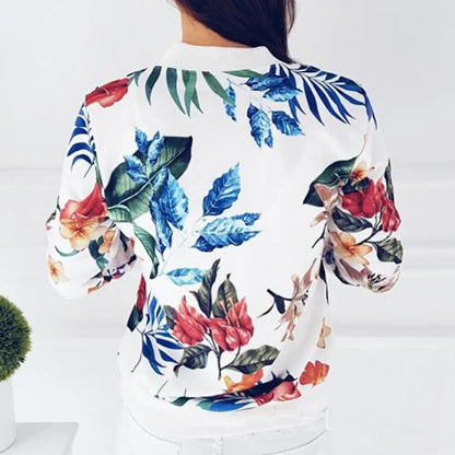 Langärmlige Damen-Sommerjacke mit Blumenmuster – Liora