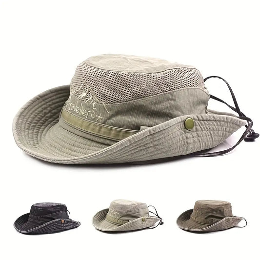 Outdoor-Sonnenhut mit verstellbaren Bändern und breiter Krempe – Solantra