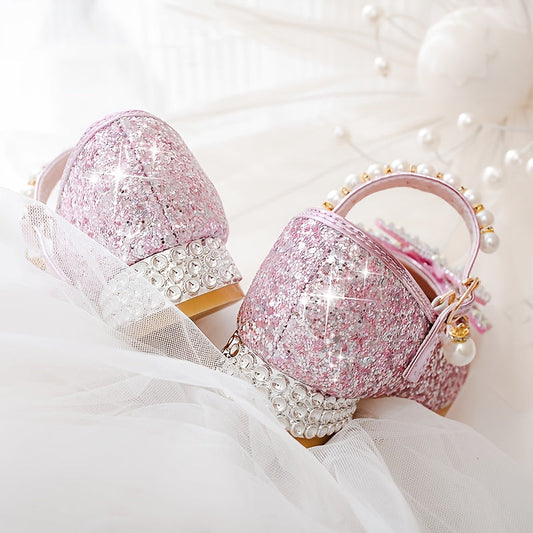 Herbstlicher Glitzer-Schuh Isla – Bequemer Slipper mit Pailletten & Perlen für Mädchen