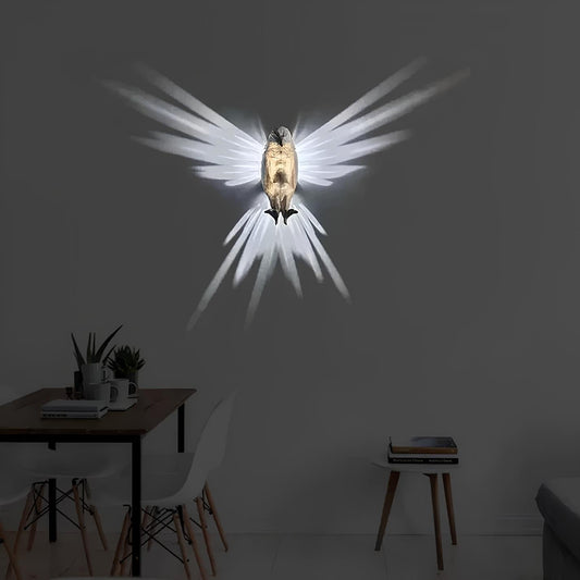 Vogelförmige Wandlampe, LED, modernes Design, weißes Licht, Wohnzimmerdekoration.