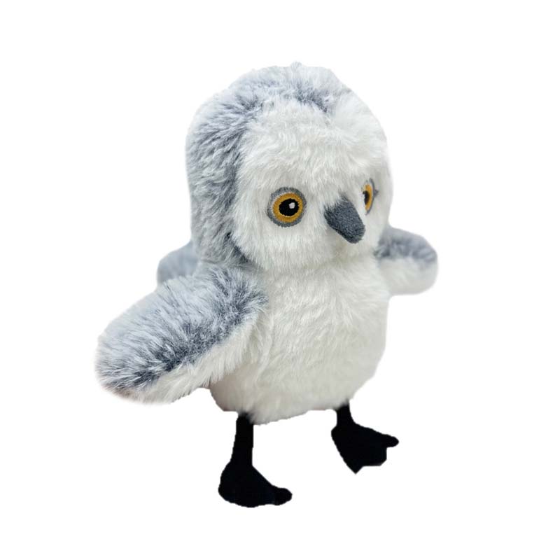 Kuscheltier Eule grau-weiß, Plüsch, Kinder, Geschenk, weiches Spielzeug, realistisch, hochwertig