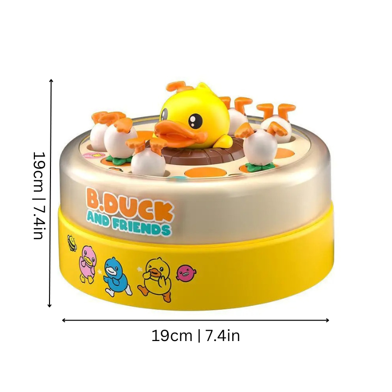 Gelbes B.Duck Spielzeug, 19cm, mit Entenfiguren, Kinderunterhaltung, Kunststoff.