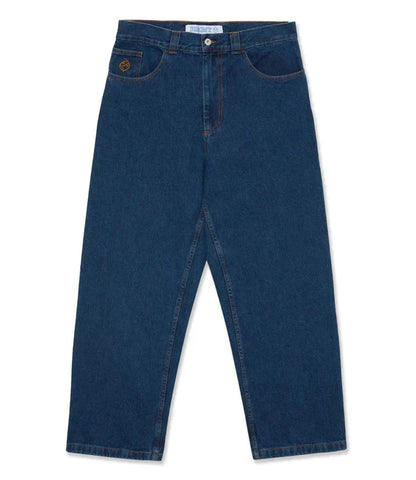 Baggy Big Boy Jeans, dunkelblau, urbaner Skate-Stil, lockere Passform, Herrenmode.