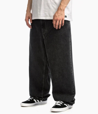 Baggy Big Boy Jeans, schwarz, urbaner Skate-Stil, lockere Passform, Herrenmode, Denim-Hose
