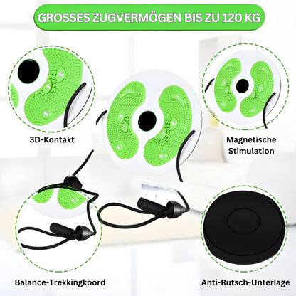 Grüner Balance-Twister mit 3D-Kontakt, magnetischer Stimulation, Anti-Rutsch-Unterlage.