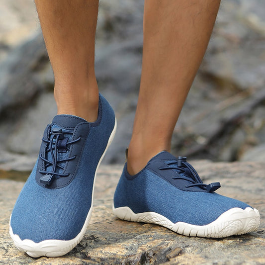 Unisex Barfuß-Sportschuhe | Rutschfester Sohle | Stretch | Mesh -Blau-35-Luzern Mode