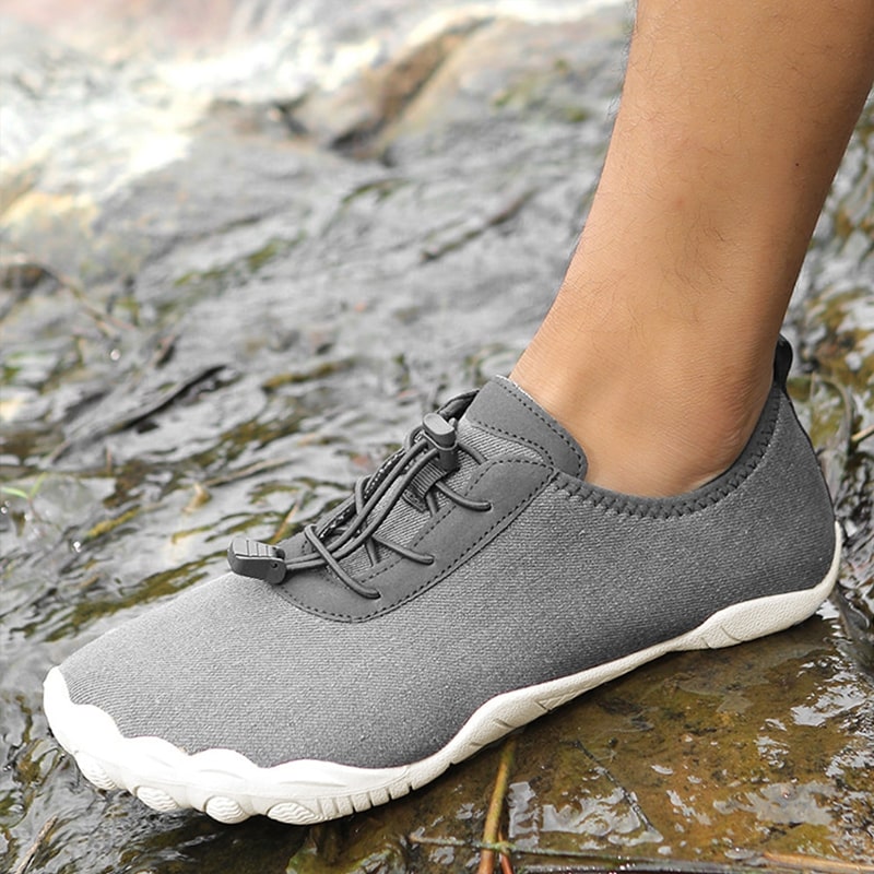 Unisex Barfuß-Sportschuhe | Rutschfester Sohle | Stretch | Mesh -Grau-35-Luzern Mode
