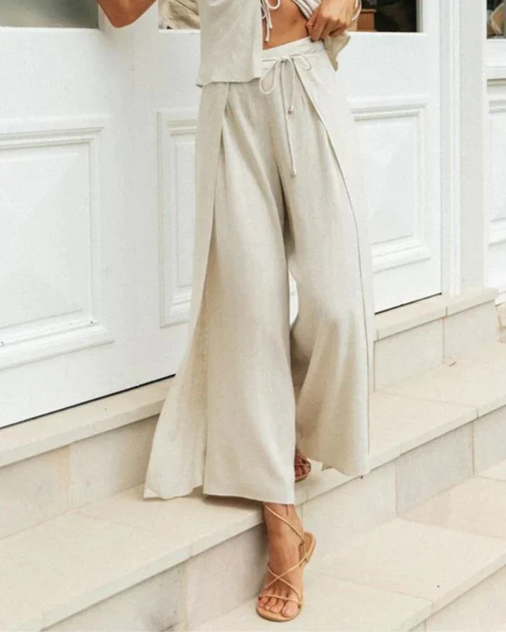 Zweiteiler Damen Baumwolle bequem | Rundhals Shirt Set | Homewear Outfit-Luzern Mode