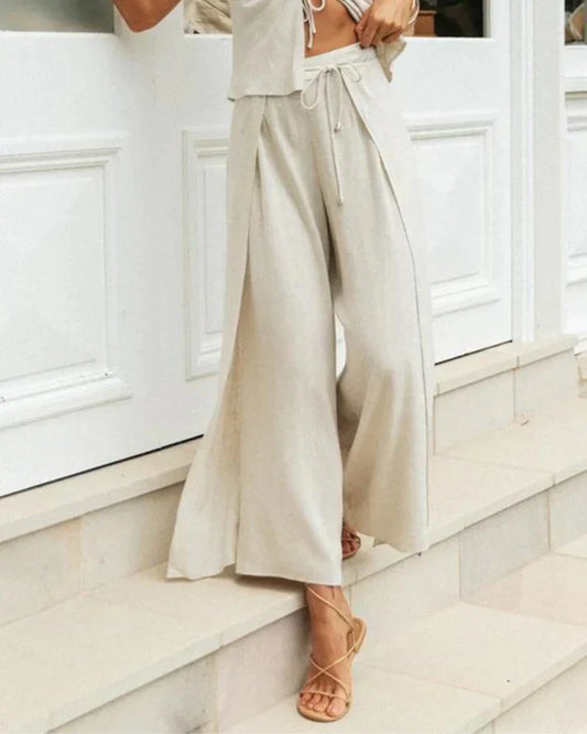 Zweiteiler Damen Baumwolle bequem | Rundhals Shirt Set | Homewear Outfit-Luzern Mode