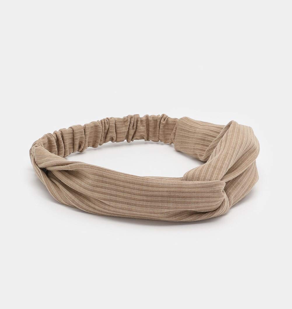 Beiges Stirnband aus Stoff, elastisch, modisches Accessoire für Damen, Haarband.