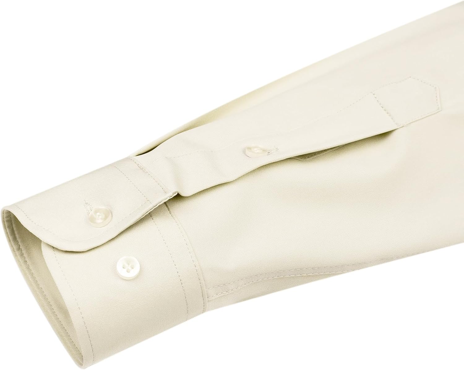 Beiges Herrenhemd, langärmlig, Baumwolle, Knopfleiste, elegantes Design.