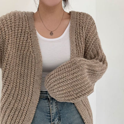 Damen Strickweste beige, bequem, stilvoll, lässig, Baumwolle, Herbstmode, MonAmi.