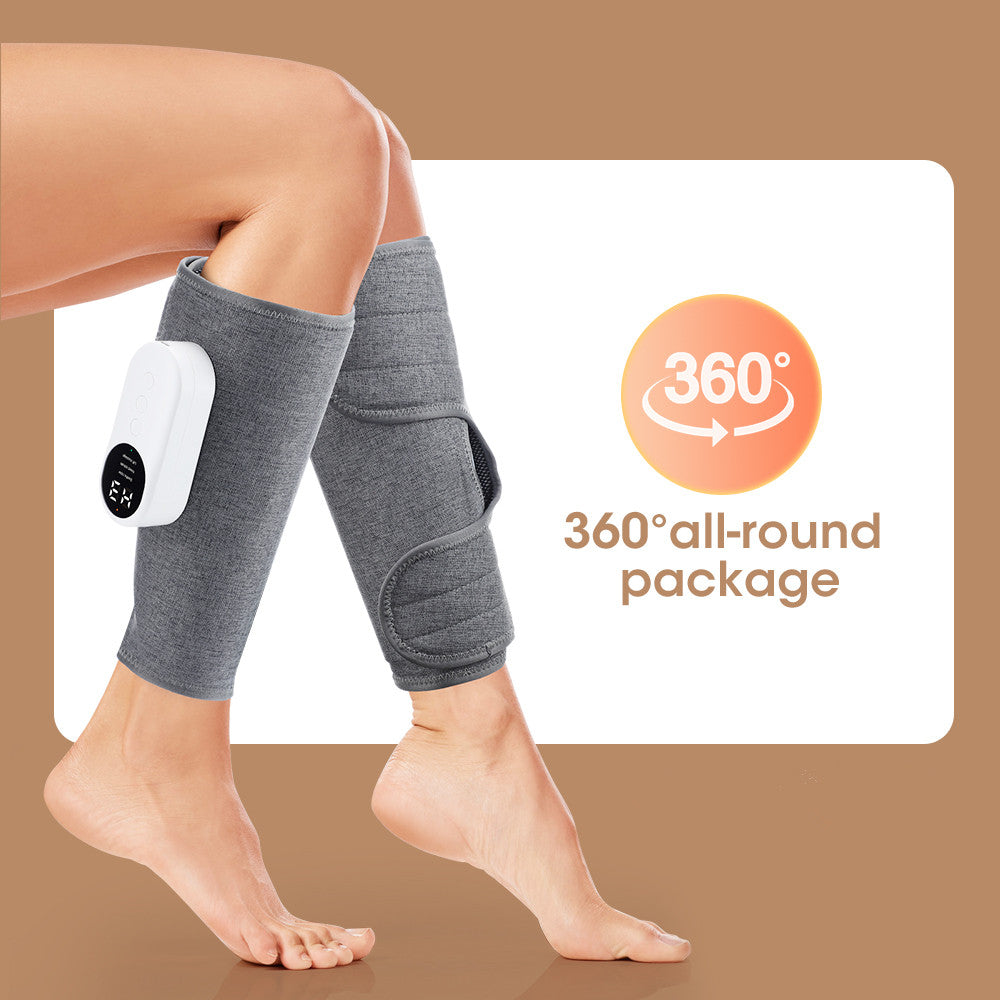 Elektrische Beinmassagegerät, grau, 360° Rundum-Paket, Entspannung, Schmerzlinderung.
