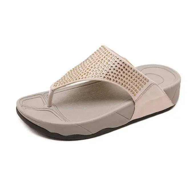 Damen Slipper Sommer | Strass & Plateau Sohle | Bequem & Modisch Style-Luzern Mode