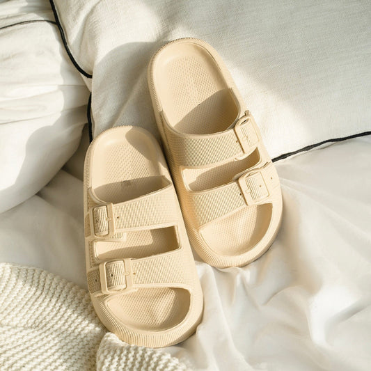 Pillow-Slides | Weicher Sohle | Unisex | Einfarbig | EVA-Schaum-Beige-36/37-Luzern Mode