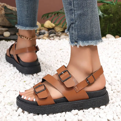 Komfortsandalen Damen | Vegan | Stützend & Rutschfest | Sommerschuhe für Senioren-Luzern Mode