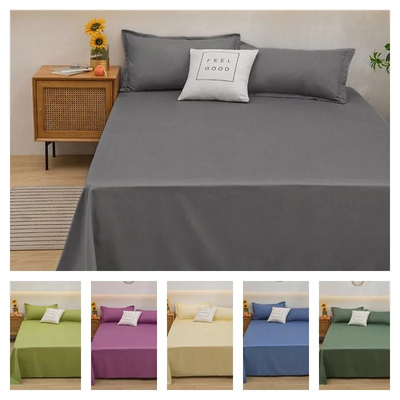 Graues Bettlaken-Set aus Baumwolle, modern, mit Kissen, Schlafzimmer-Dekor, verschiedene Farben.