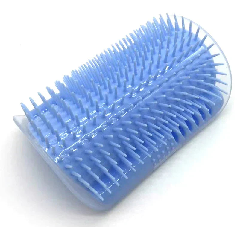 Blauer Silikon-Haustierpflegehandschuh mit weichen Borsten zur Fellpflege und Massage.