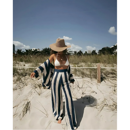 Boho Strand Set Damen | Luftig gehäkelt & bequem | Sommer Outfit für Urlaub-Luzern Mode