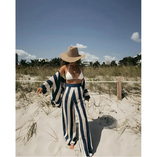 Boho Strand Set Damen | Luftig gehäkelt & bequem | Sommer Outfit für Urlaub-Luzern Mode