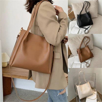 Damenhandtasche aus Leder, beige, schwarz, braun, weiß, modisch, elegant, vielseitig.