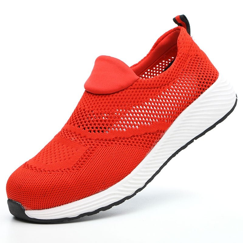 Roter Sneaker, atmungsaktiv, superrobust, stylisch, für Damen und Herren, Freizeit, Sport.