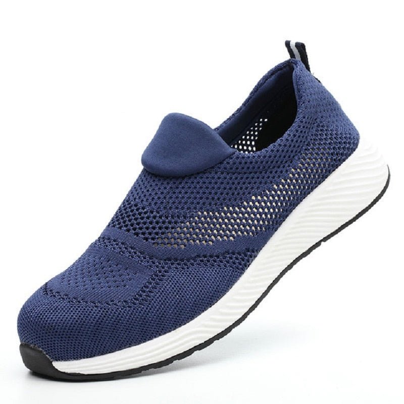 Blauer atmungsaktiver Sneaker, super robust, stylisch, für Herren, rutschfeste Sohle.