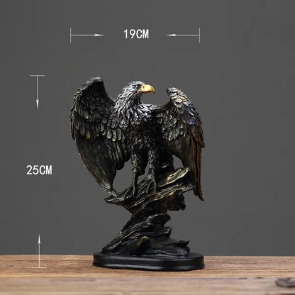 Bronze-Adlerstatue aus Harz, dekorative Skulptur, 25cm, für Zuhause oder Büro.
