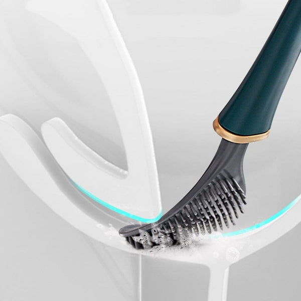Silikon-Toilettenbürste mit Wandhalterung & Tropffang – Clevora