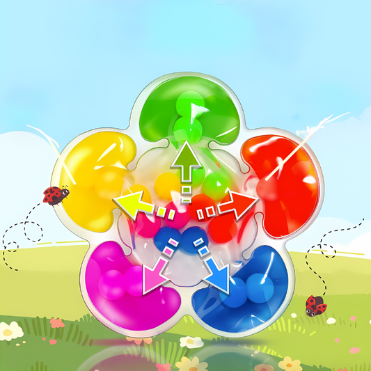 Buntes Pop It Spielzeug in Blumenform, Silikon, Stressabbau, Kinder, Outdoor-Spielzeug