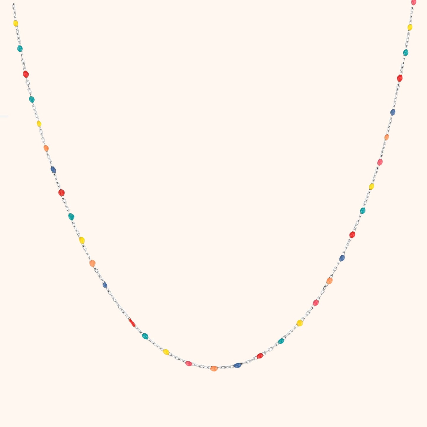 Bunte Halskette aus Edelsteinen, filigranes Design, modisches Schmuckstück für Damen.