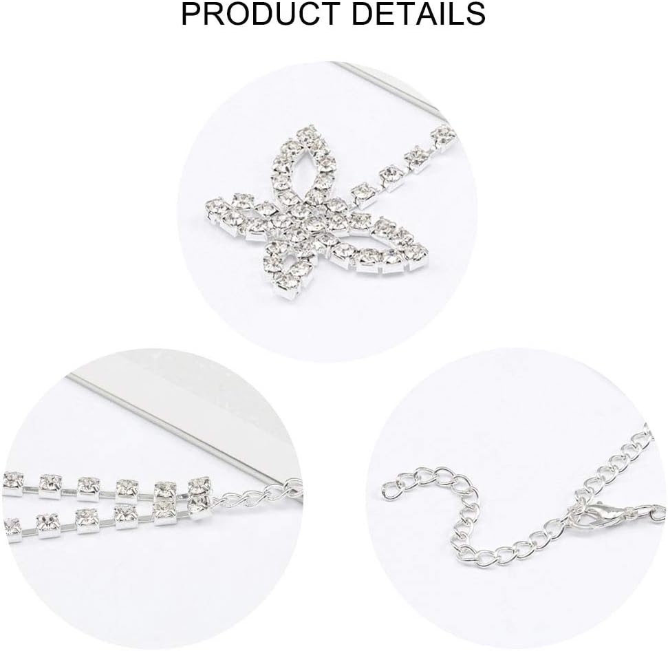 Silberne Schmetterlings-Halskette mit Strasssteinen, elegantes Schmuckdesign, Damenaccessoire.